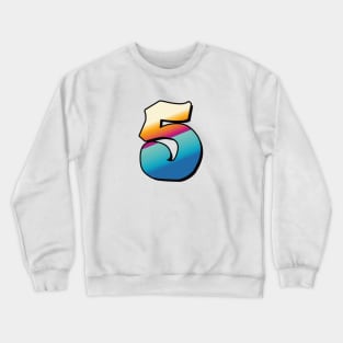 Number 5, Five - beach colors Crewneck Sweatshirt